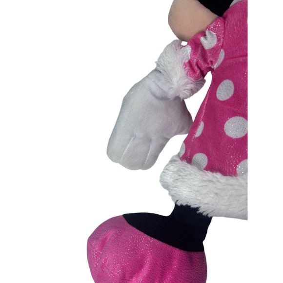 Disney Minnie Mouse Plush Doll In Pink Polka Dot Dress With Bow 20 inches Tall - Picture 6 of 7